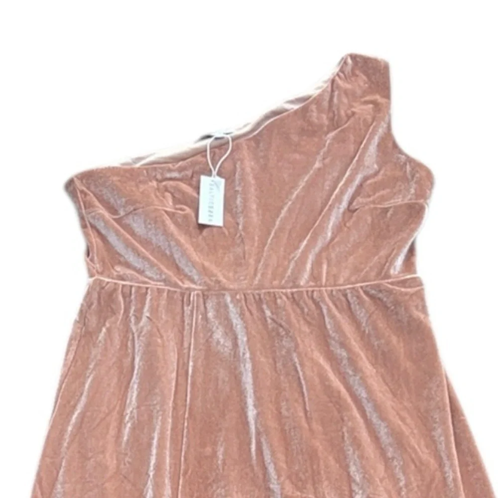 NWT Baltic Born Tatiana Velvet One Shoulder Maxi Dress Champagne Size Large - Picture 5 of 11